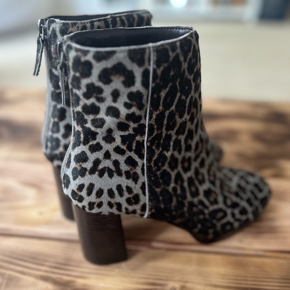 Sancturary Womens 8 Bold Fun Pointed Toe Zipper Leopard Heel Bootie Block Boots - Picture 4 of 13